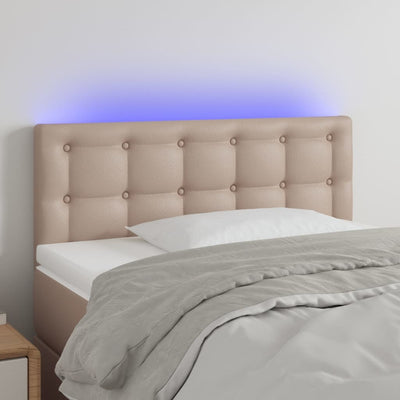 LED Kopfteil Cappuccino-Braun 80x5x78/88 cm Kunstleder