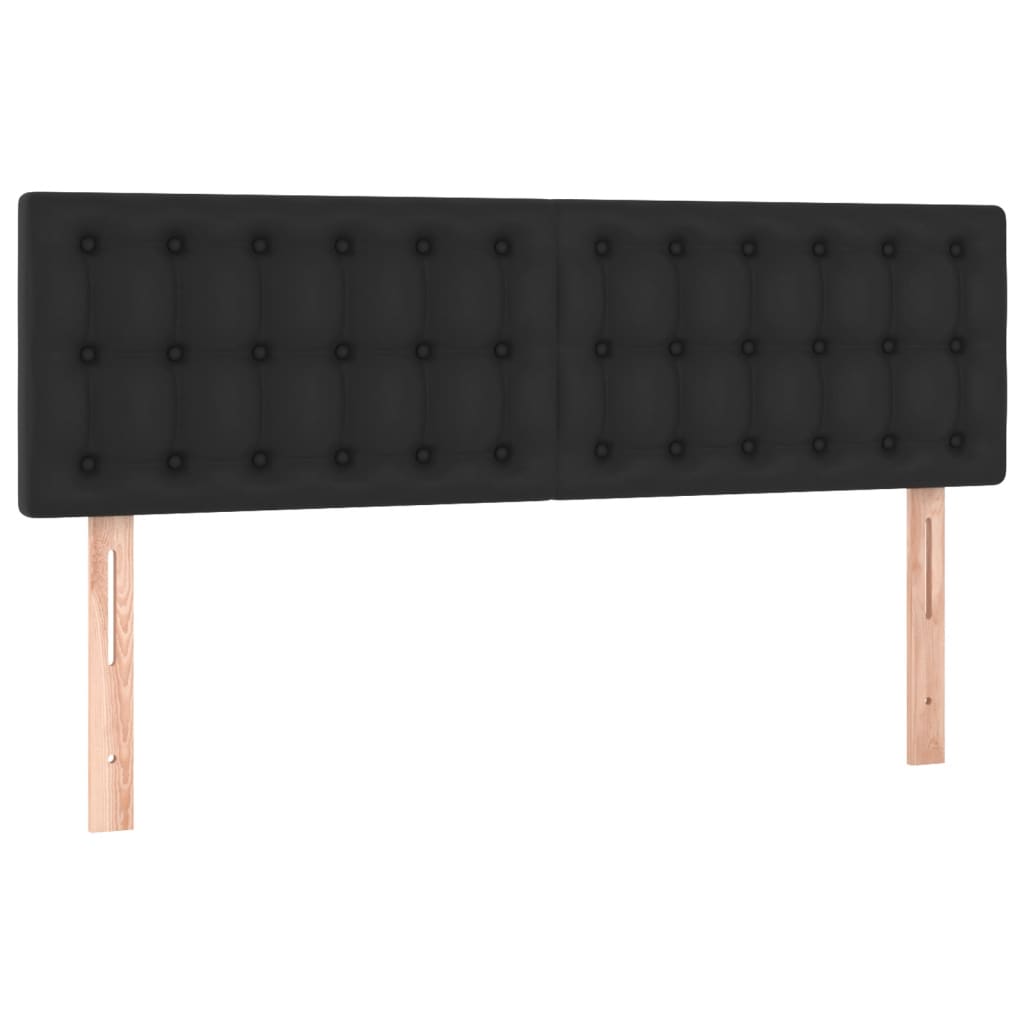 LED Kopfteil Schwarz 144x5x78/88 cm Kunstleder