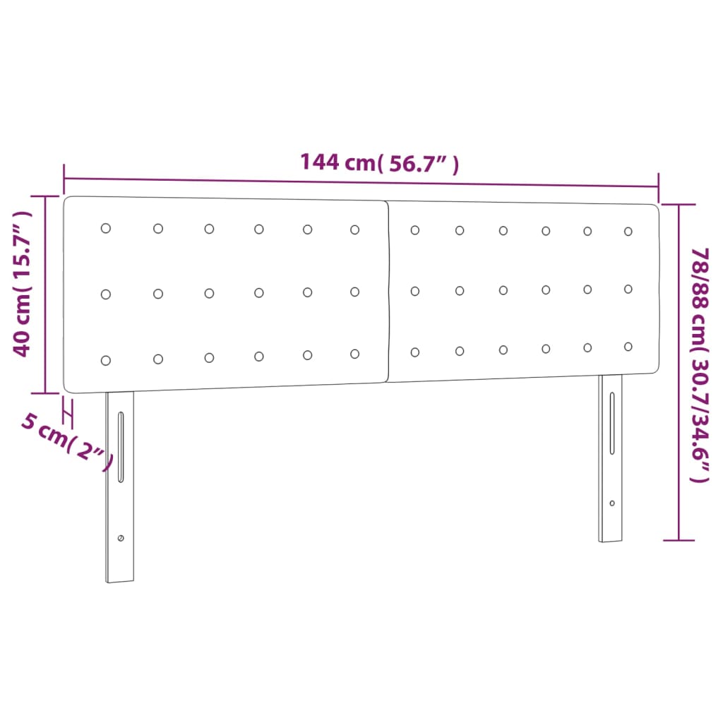 LED Kopfteil Cappuccino-Braun 144x5x78/88 cm Kunstleder