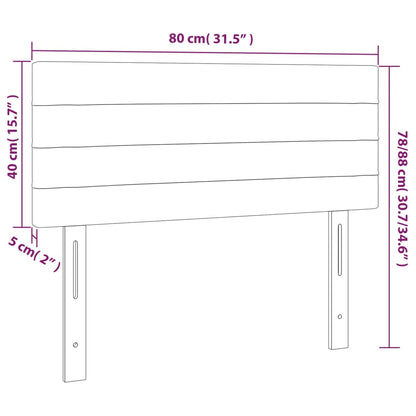 LED Kopfteil Rosa 80x5x78/88 cm Samt