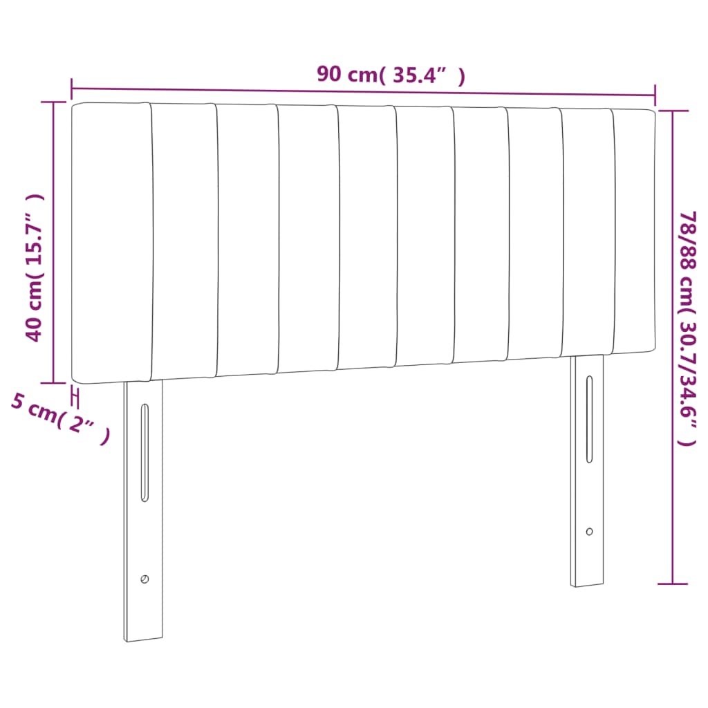 LED Kopfteil Schwarz 90x5x78/88 cm Stoff