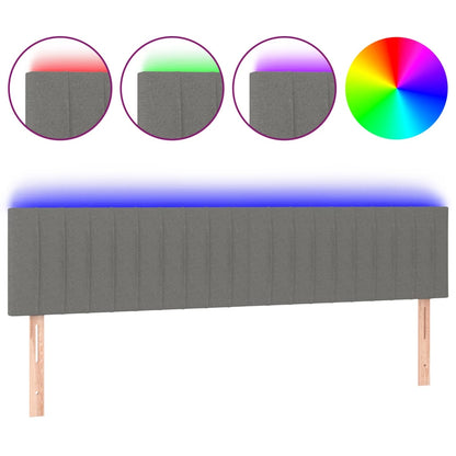 LED Kopfteil Dunkelgrau 160x5x78/88 cm Stoff