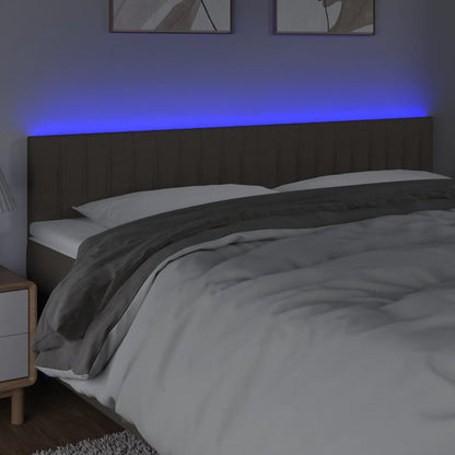 LED Kopfteil Taupe 200x5x78/88 cm Stoff