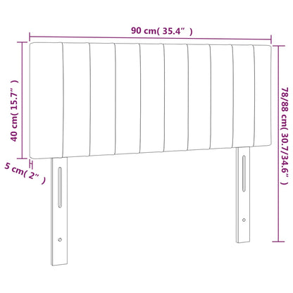 LED Kopfteil Dunkelgrau 90x5x78/88 cm Samt