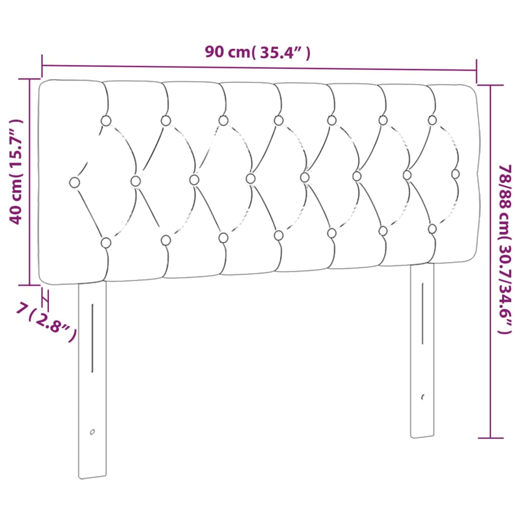 LED Kopfteil Blau 90x7x78/88 cm Stoff