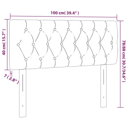 LED Kopfteil Hellgrau 100x7x78/88 cm Stoff