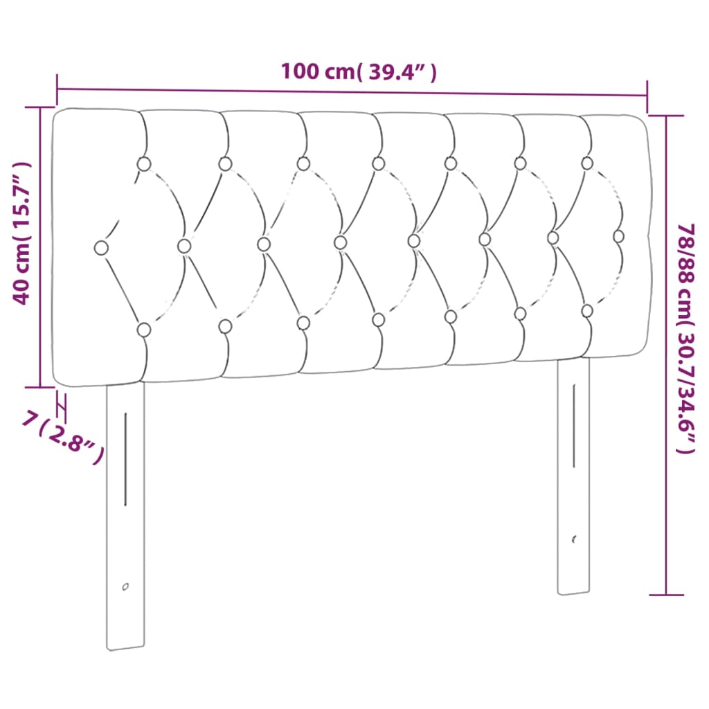 LED Kopfteil Dunkelgrau 100x7x78/88 cm Stoff