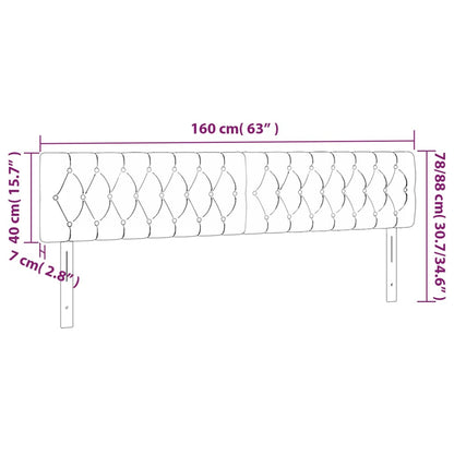 LED Kopfteil Dunkelbraun 160x7x78/88 cm Stoff