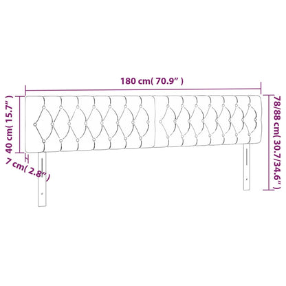 LED Kopfteil Creme 180x7x78/88 cm Stoff