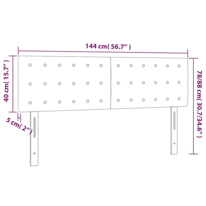 LED Kopfteil Dunkelbraun 144x5x78/88 cm Stoff