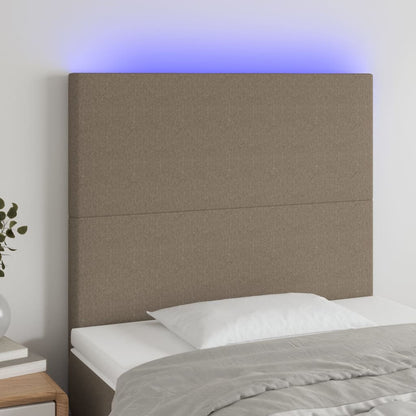 LED Kopfteil Taupe 80x5x118/128 cm Stoff