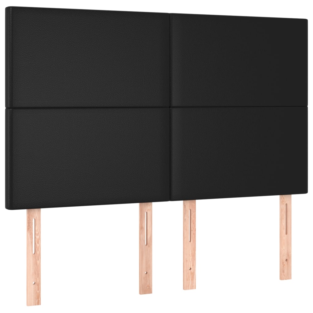 LED Kopfteil Schwarz 144x5x118/128 cm Kunstleder