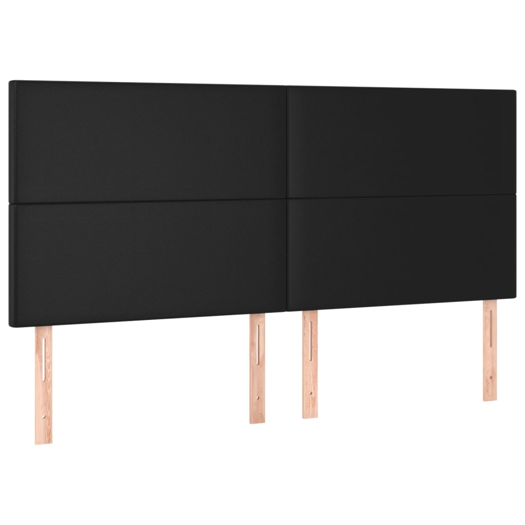 LED Kopfteil Schwarz 160x5x118/128 cm Kunstleder