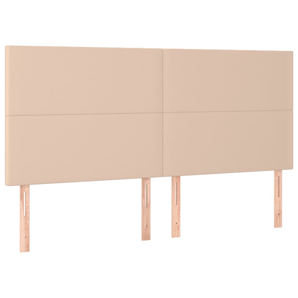 LED Kopfteil Cappuccino-Braun 200x5x118/128cm Kunstleder