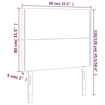 LED Kopfteil Rosa 80x5x118/128 cm Samt