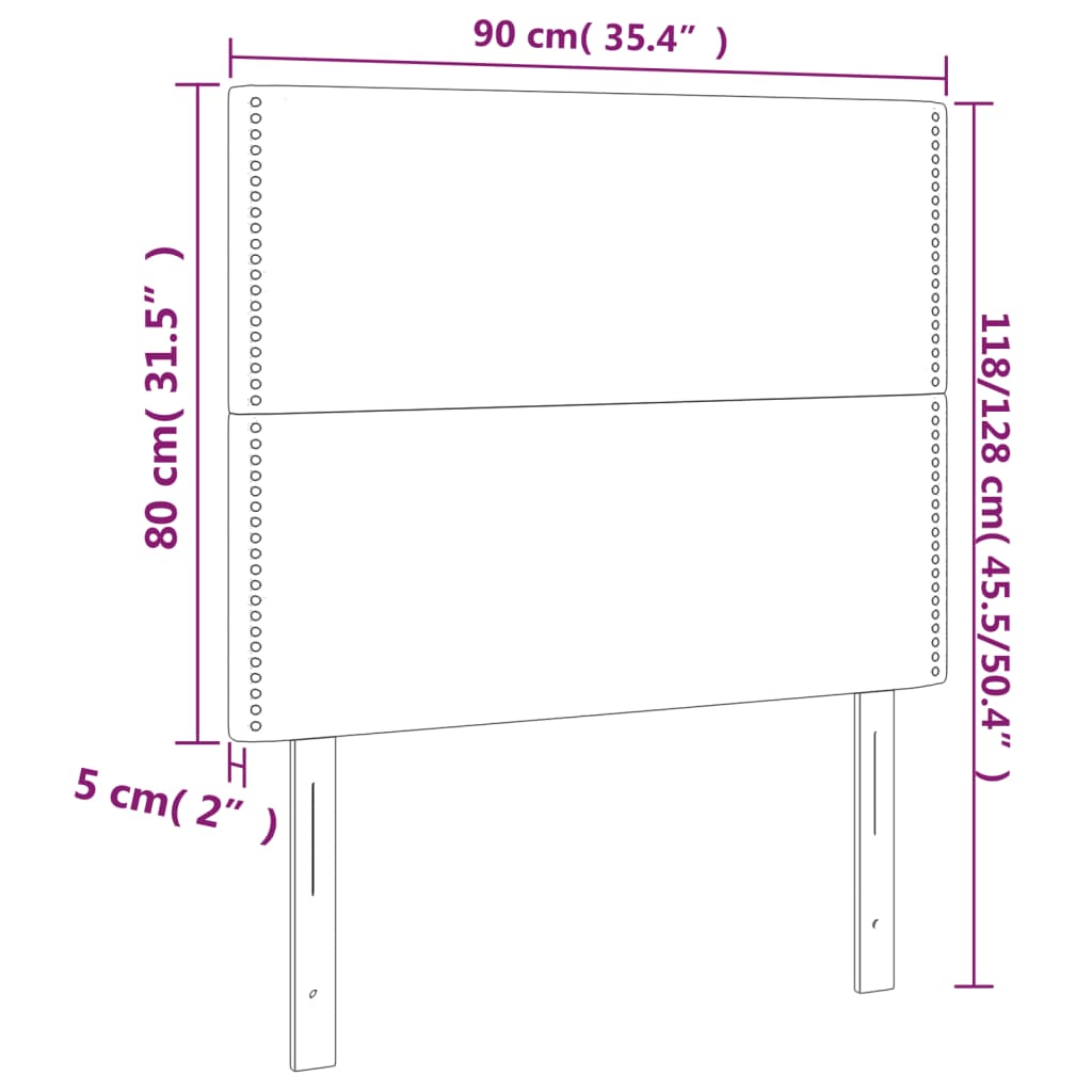 LED Kopfteil Dunkelgrün 90x5x118/128 cm Samt