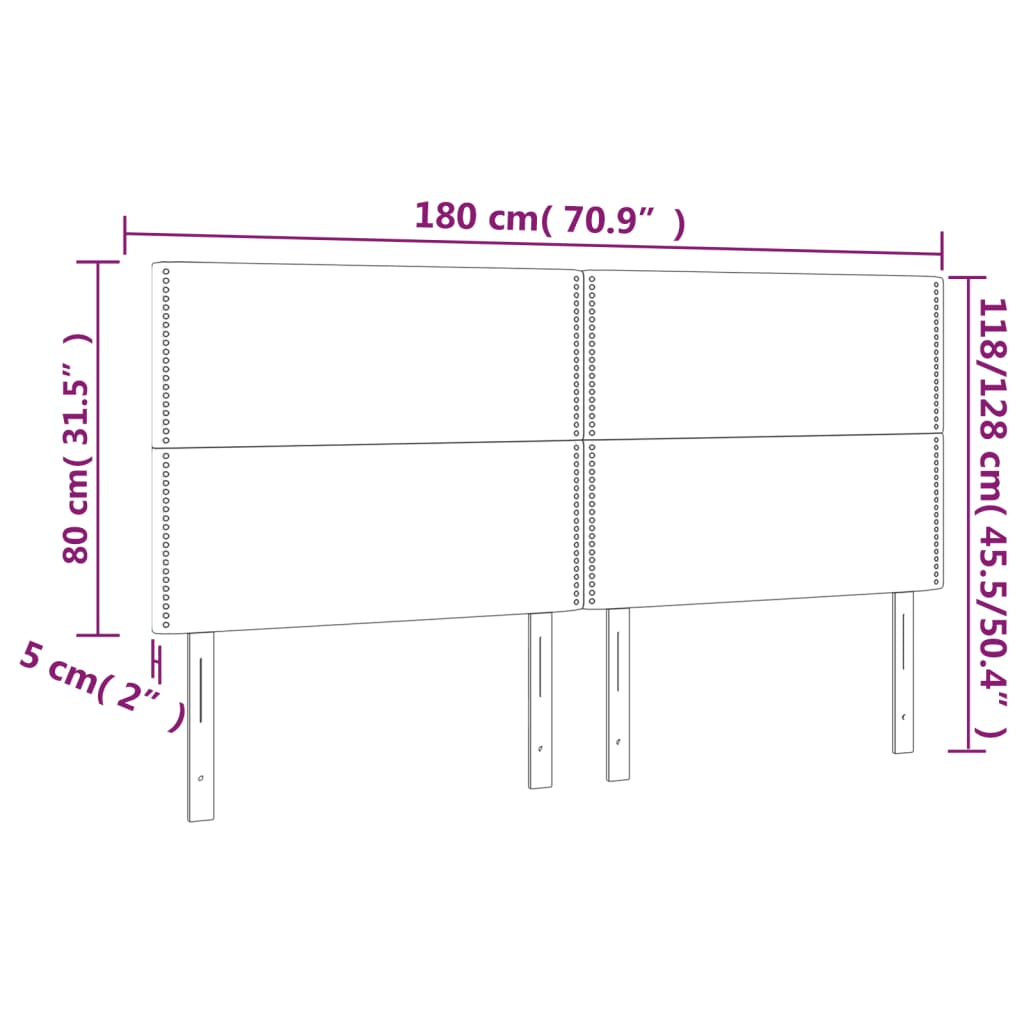 LED Kopfteil Dunkelgrün 180x5x118/128 cm Samt