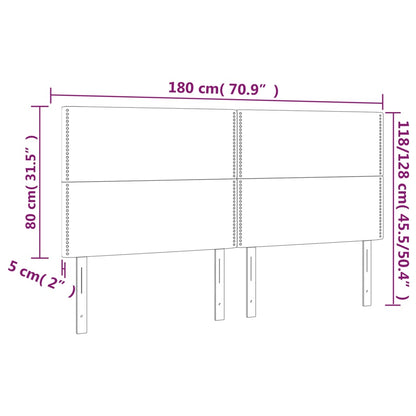 LED Kopfteil Dunkelgrün 180x5x118/128 cm Samt