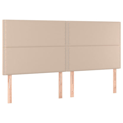 LED Kopfteil Cappuccino-Braun 180x5x118/128cm Kunstleder