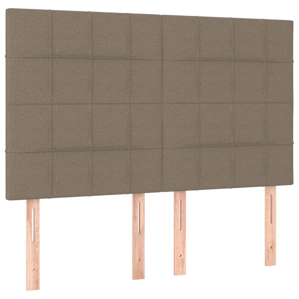 LED Kopfteil Taupe 144x5x118/128 cm Stoff