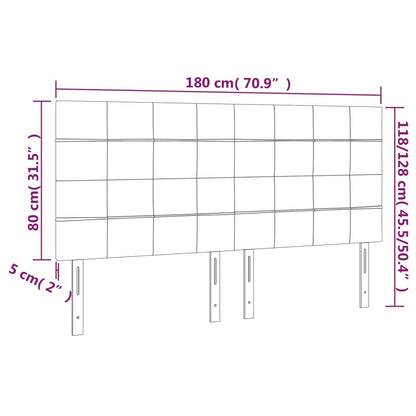 LED Kopfteil Dunkelgrau 180x5x118/128 cm Stoff