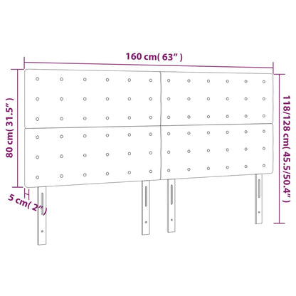 LED Kopfteil Schwarz 160x5x118/128 cm Kunstleder