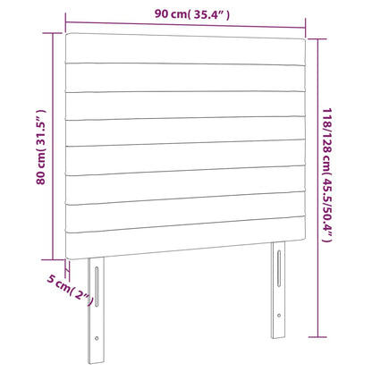 LED Kopfteil Taupe 90x5x118/128 cm Stoff