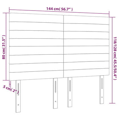 LED Kopfteil Blau 144x5x118/128 cm Stoff