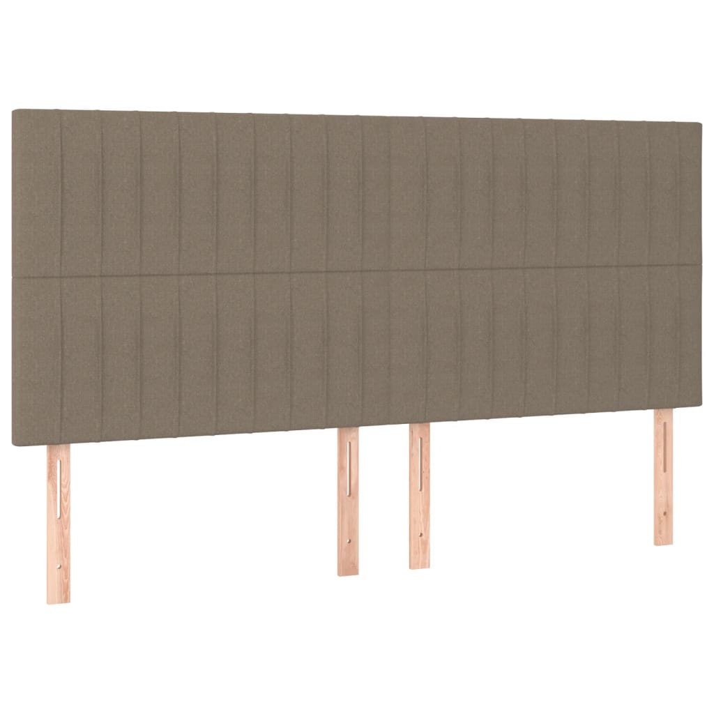 LED Kopfteil Taupe 180x5x118/128 cm Stoff