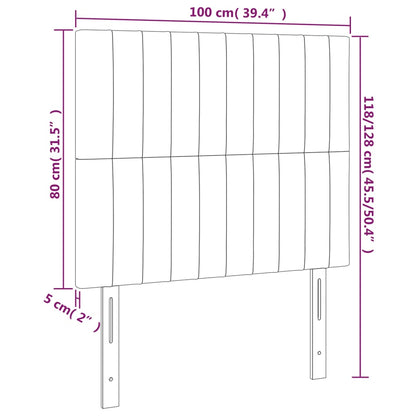 LED Kopfteil Rosa 100x5x118/128 cm Samt