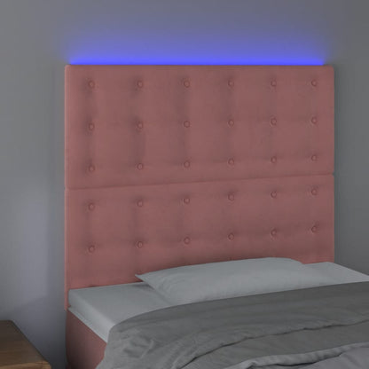 LED Kopfteil Rosa 90x5x118/128 cm Samt