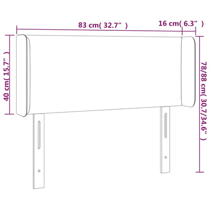 LED Kopfteil Taupe 83x16x78/88 cm Stoff