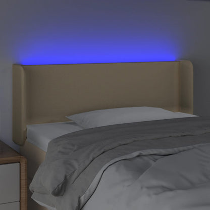 LED Kopfteil Creme 83x16x78/88 cm Stoff