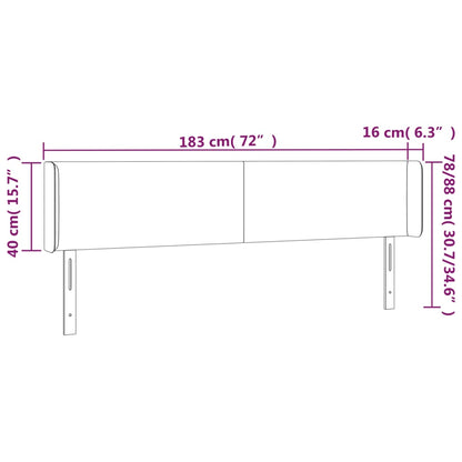 LED Kopfteil Rosa 183x16x78/88 cm Samt