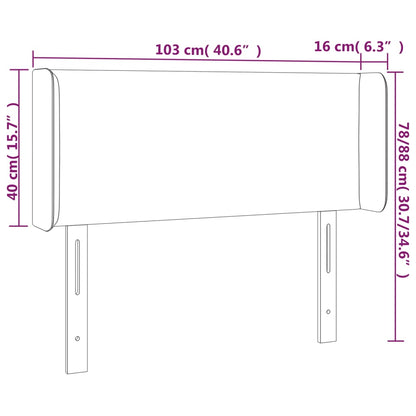 LED Kopfteil Weiß 103x16x78/88 cm Kunstleder