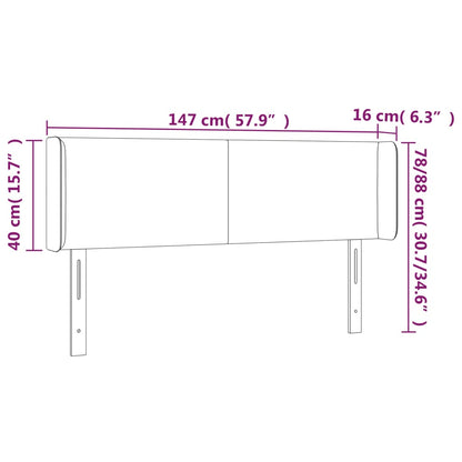 LED Kopfteil Schwarz 147x16x78/88 cm Kunstleder