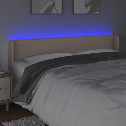 LED Kopfteil Cappuccino-Braun 163x16x78/88 cm Kunstleder