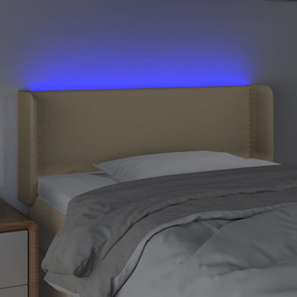 LED Kopfteil Creme 83x16x78/88 cm Stoff