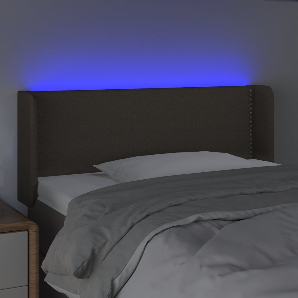 LED Kopfteil Taupe 103x16x78/88 cm Stoff