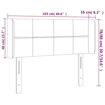 LED Kopfteil Taupe 103x16x78/88 cm Stoff