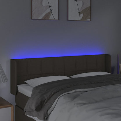 LED Kopfteil Taupe 147x16x78/88 cm Stoff