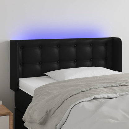 LED Kopfteil Schwarz 103x16x78/88 cm Kunstleder