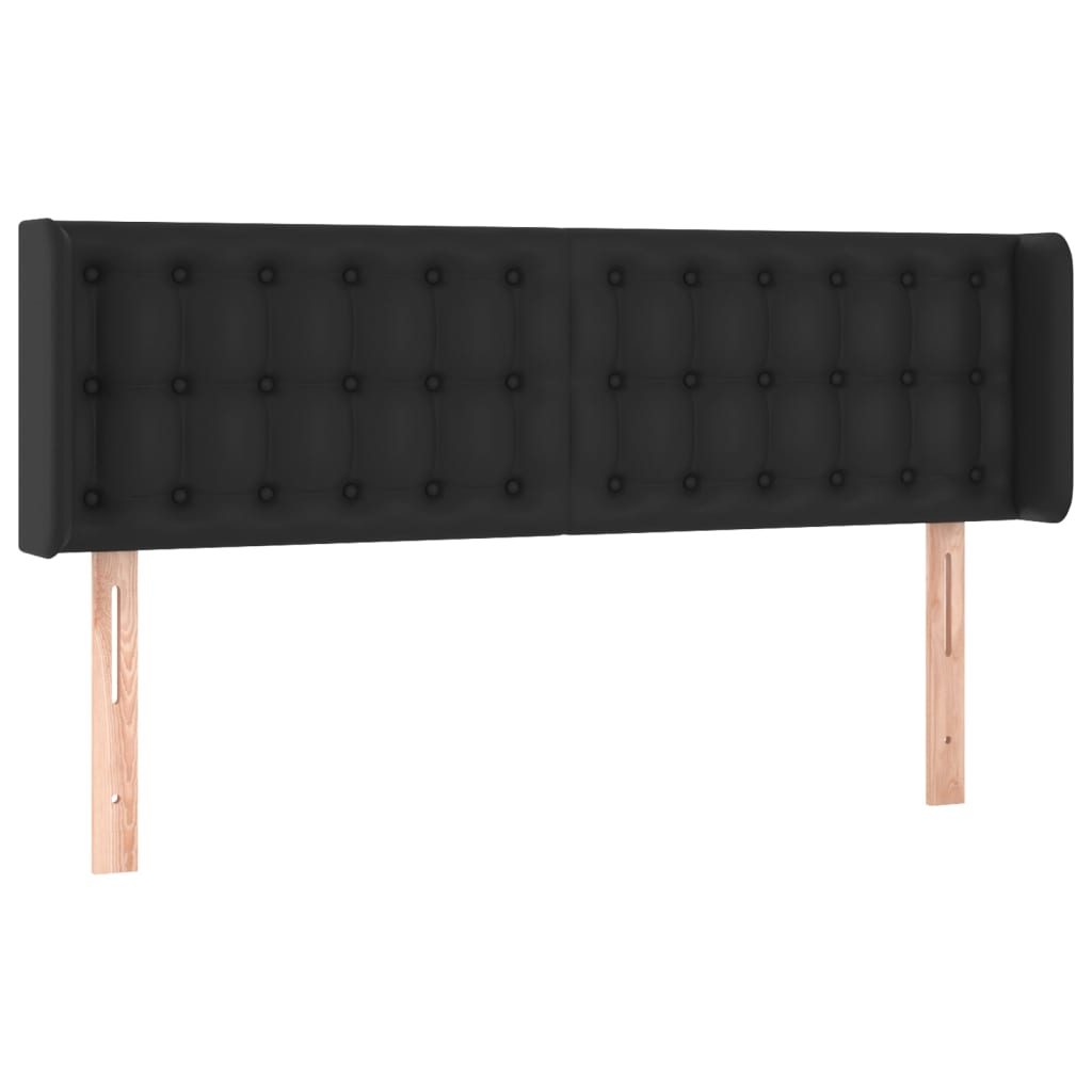 LED Kopfteil Schwarz 147x16x78/88 cm Kunstleder