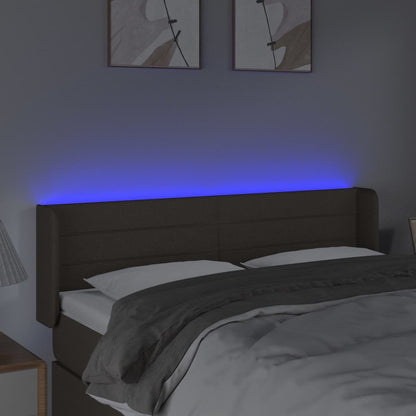 LED Kopfteil Taupe 147x16x78/88 cm Stoff