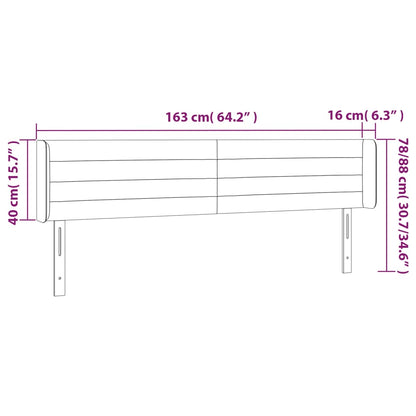 LED Kopfteil Dunkelgrün 163x16x78/88 cm Samt