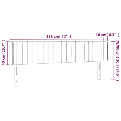 LED Kopfteil Taupe 183x16x78/88 cm Stoff