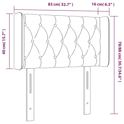 LED Kopfteil Hellgrau 83x16x78/88 cm Stoff