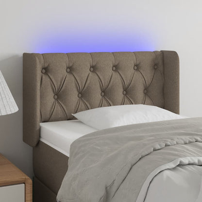 LED Kopfteil Taupe 83x16x78/88 cm Stoff