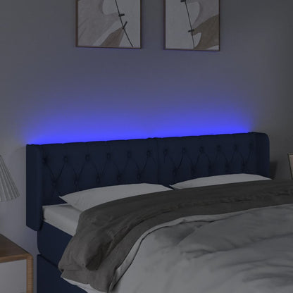 LED Kopfteil Blau 147x16x78/88 cm Stoff