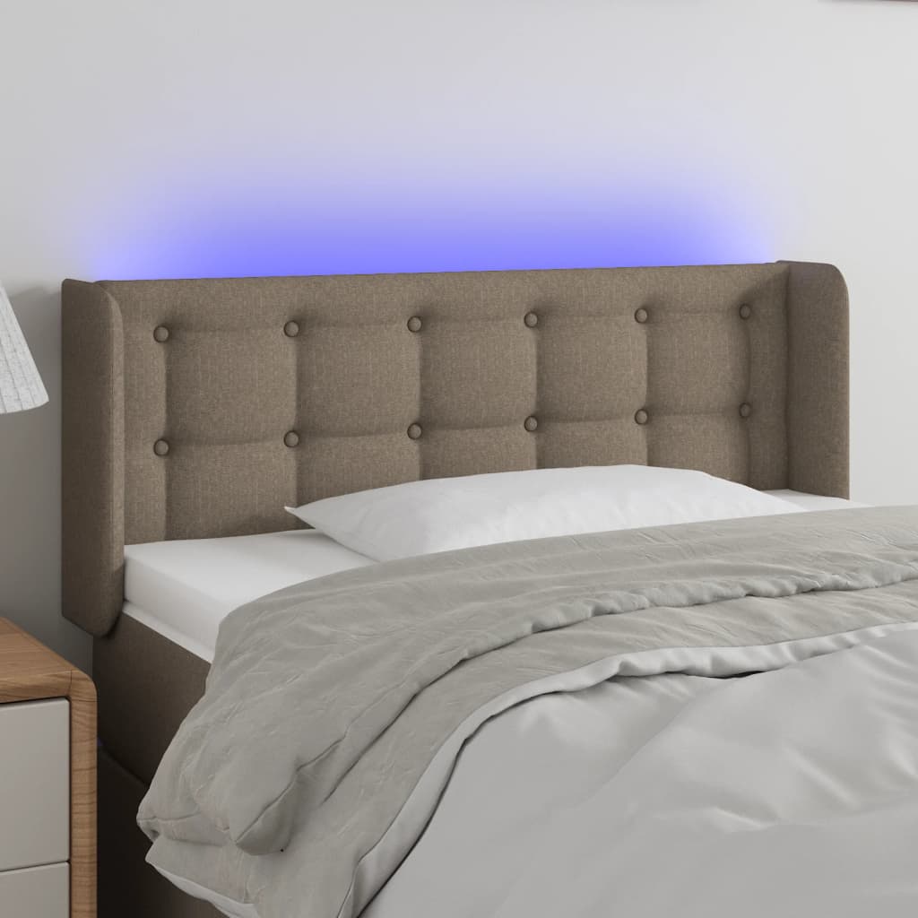 LED Kopfteil Taupe 103x16x78/88 cm Stoff